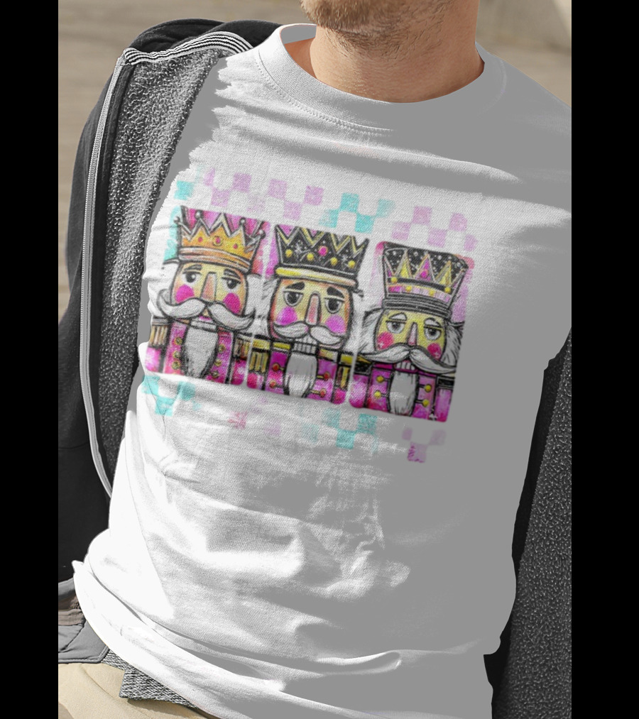 Coquette Nutcracker Glitter Crown Trio Merry Christmas T-Shirt