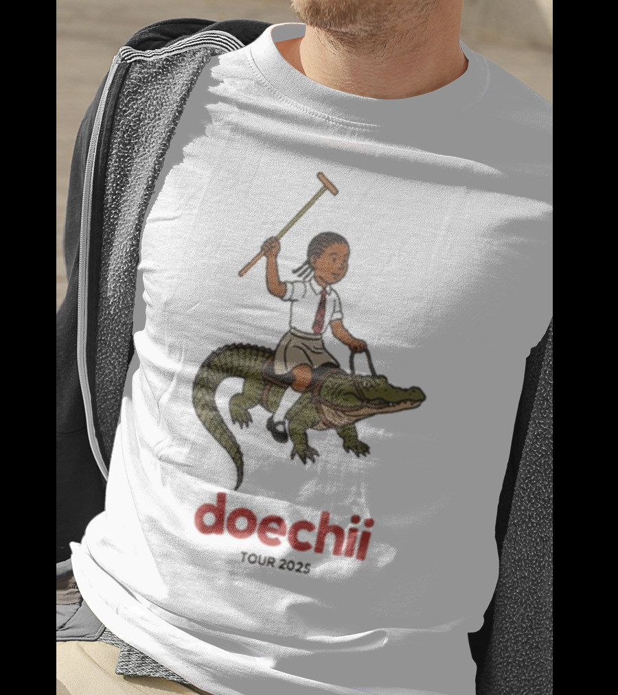 Doechii Tour 2025 Cartoon Riding Gator Adventure T-Shirt