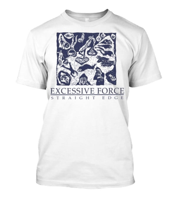 Excessive Force Straight Edge Abstract Pattern T-Shirt