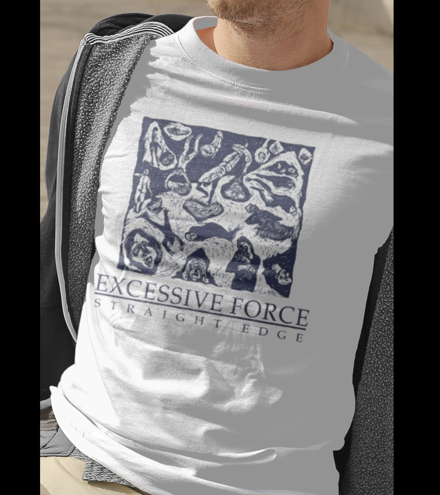 Excessive Force Straight Edge Abstract Pattern T-Shirt