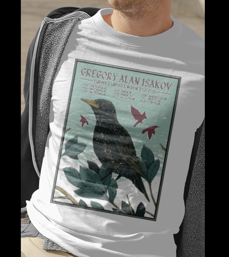 Gregory Alan Isakov Europe & United Kingdom Tour 2025 Black Bird Artwork T-Shirt