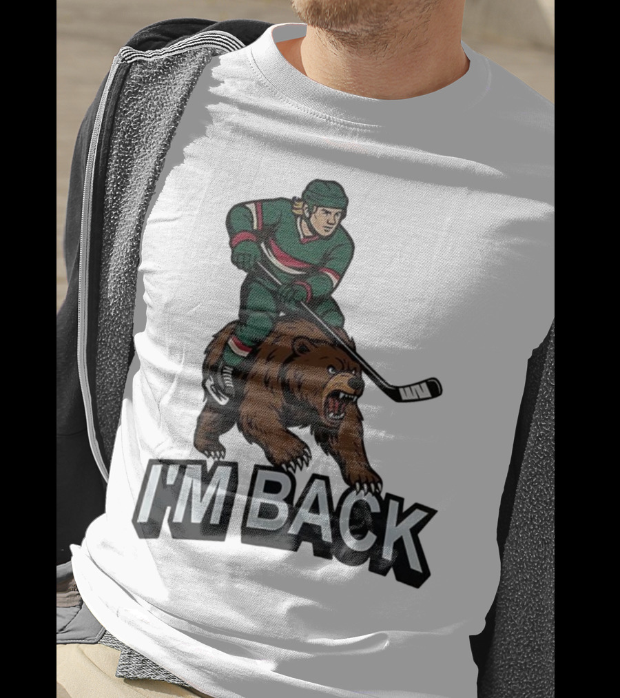 I'm Back Minnesota Wild NHL Bear Hockey Player Graphic T-Shirt