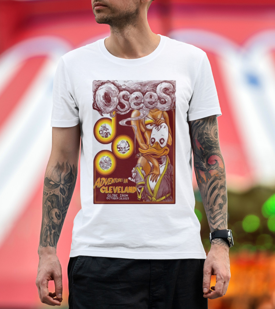 Osees Adventures In Cleveland Globe Iron October 28 2025 T-Shirt