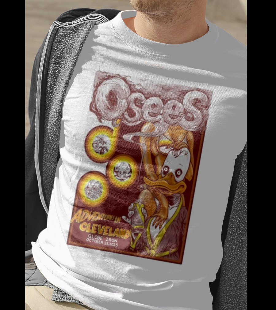 Osees Adventures In Cleveland Globe Iron October 28 2025 T-Shirt