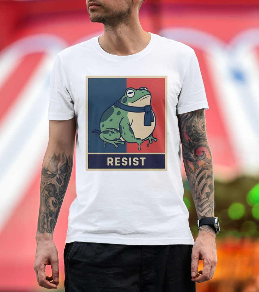Portland Frog Protest Resist Activist Retro Style T-Shirt
