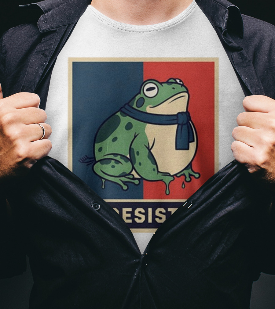 Portland Frog Protest Resist Activist Retro Style T-Shirt