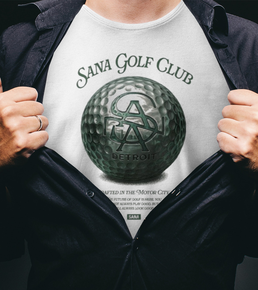 Sana Golf Club Detroit Crafted In The Motor City T-Shirt