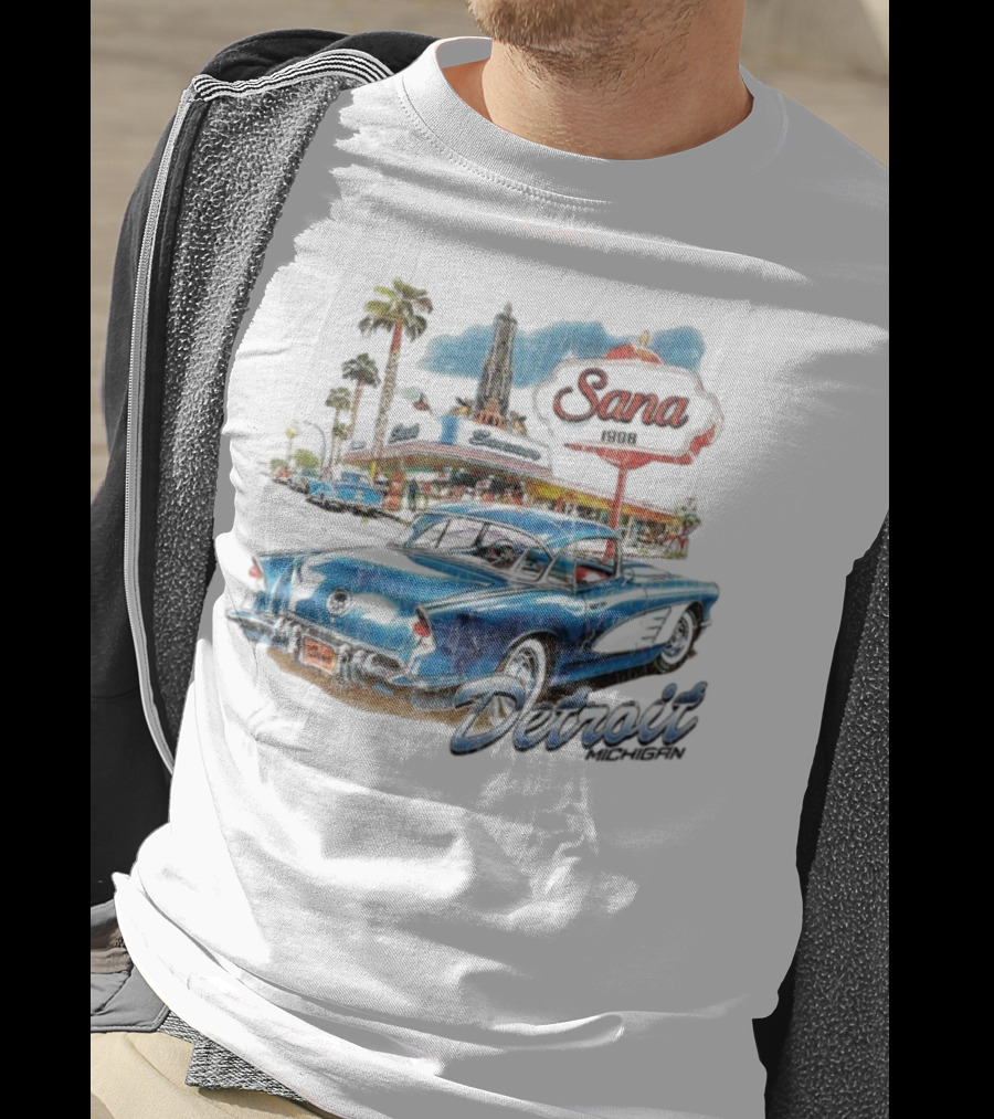 Sana Detroit Michigan 1950s Classic Cruiser Retro Nostalgia T-Shirt