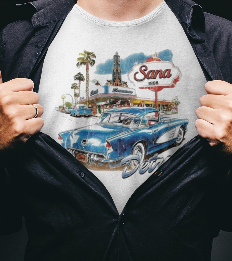 Sana Detroit Michigan 1950s Classic Cruiser Retro Nostalgia T-Shirt