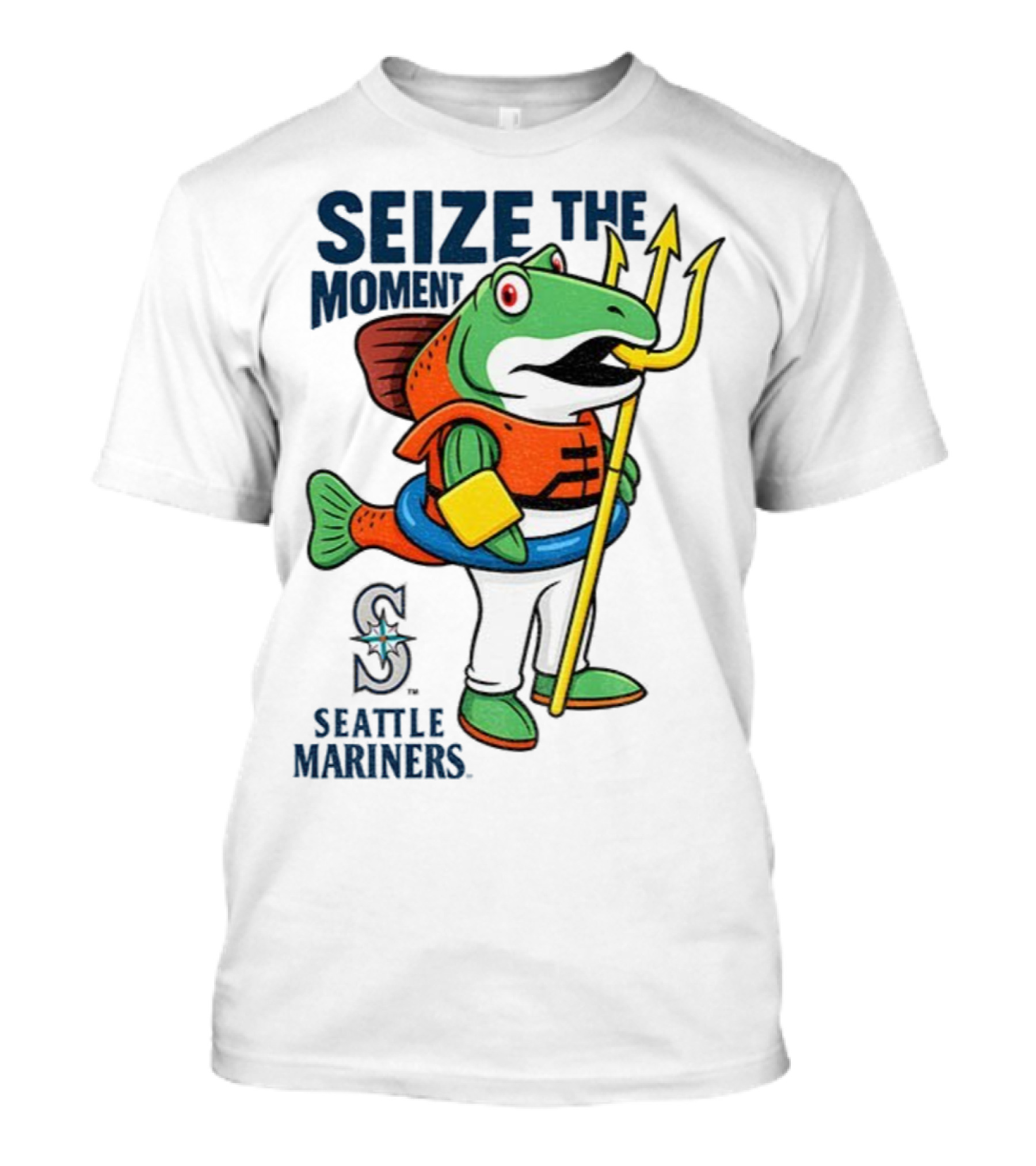 Seattle Mariners Humpy Salmon Trident Seize The Moment MLB T-Shirt