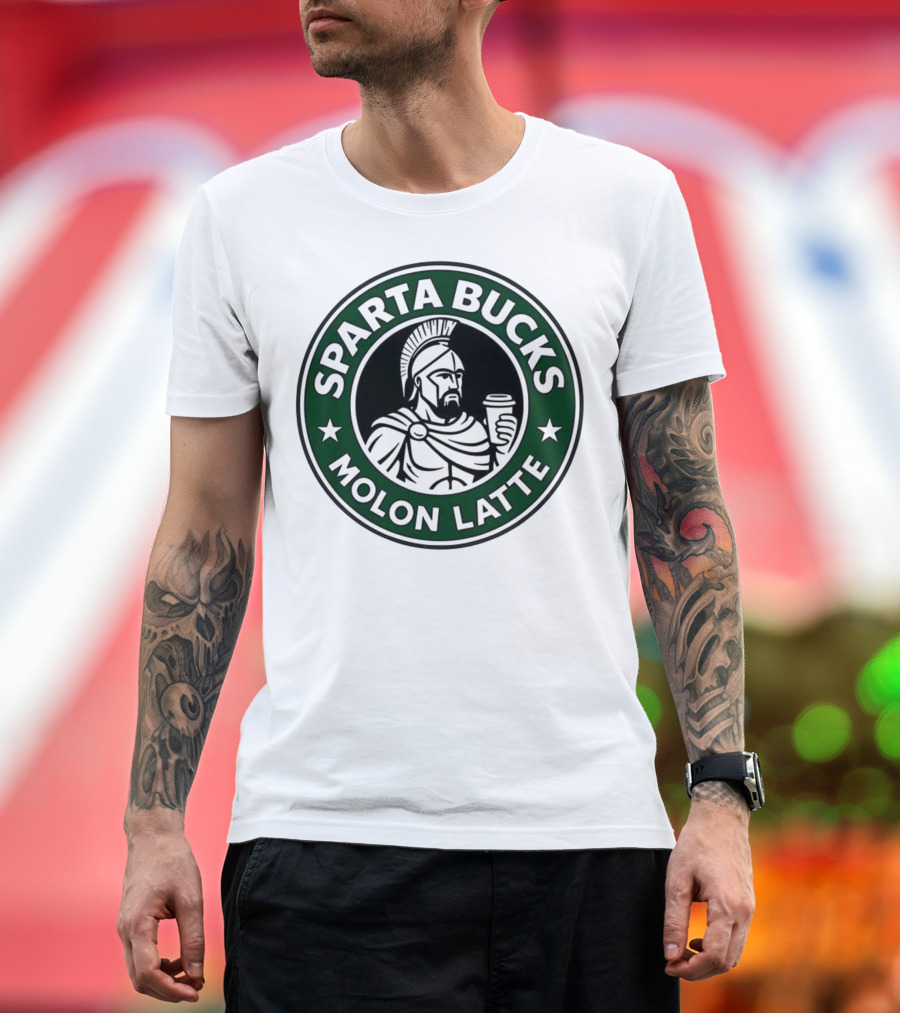Sparta Bucks Molon Latte Roman Warrior Coffee T-Shirt