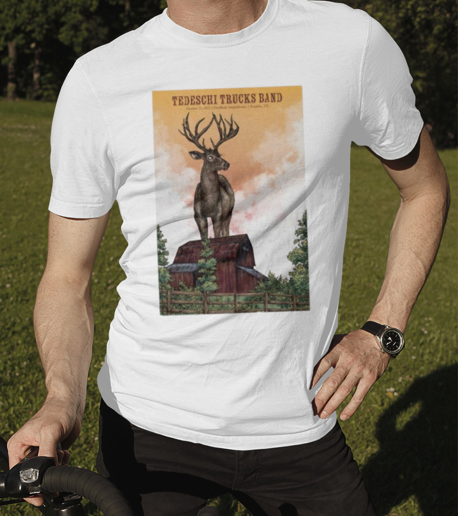Tedeschi Trucks Band October 15 2025 FirstBank Amphitheater Franklin TN Deer On Barn T-Shirt