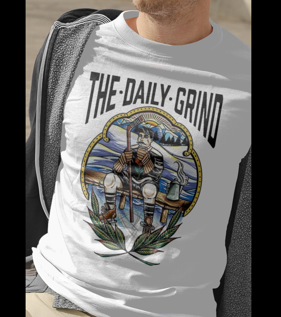 The Daily Grind Hockey Relaxation Scene NHL Inspired T-Shirt