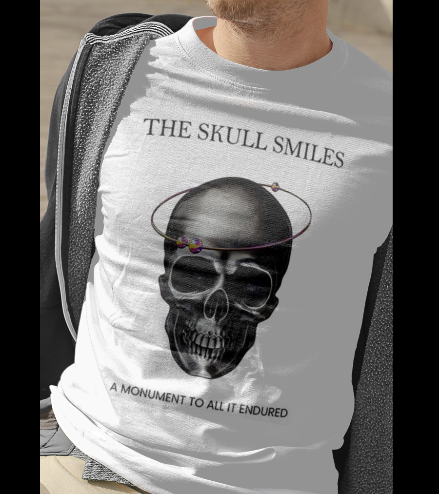 The Skull Smiles A Monument To All It Endured With Planetary Orbit Halo T-Shirt