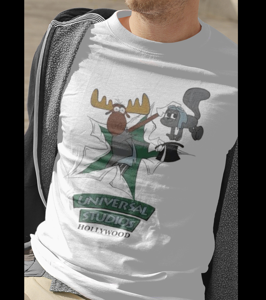 Universal Studios Hollywood Vintage 90s Moose And Squirrel Characters T-Shirt