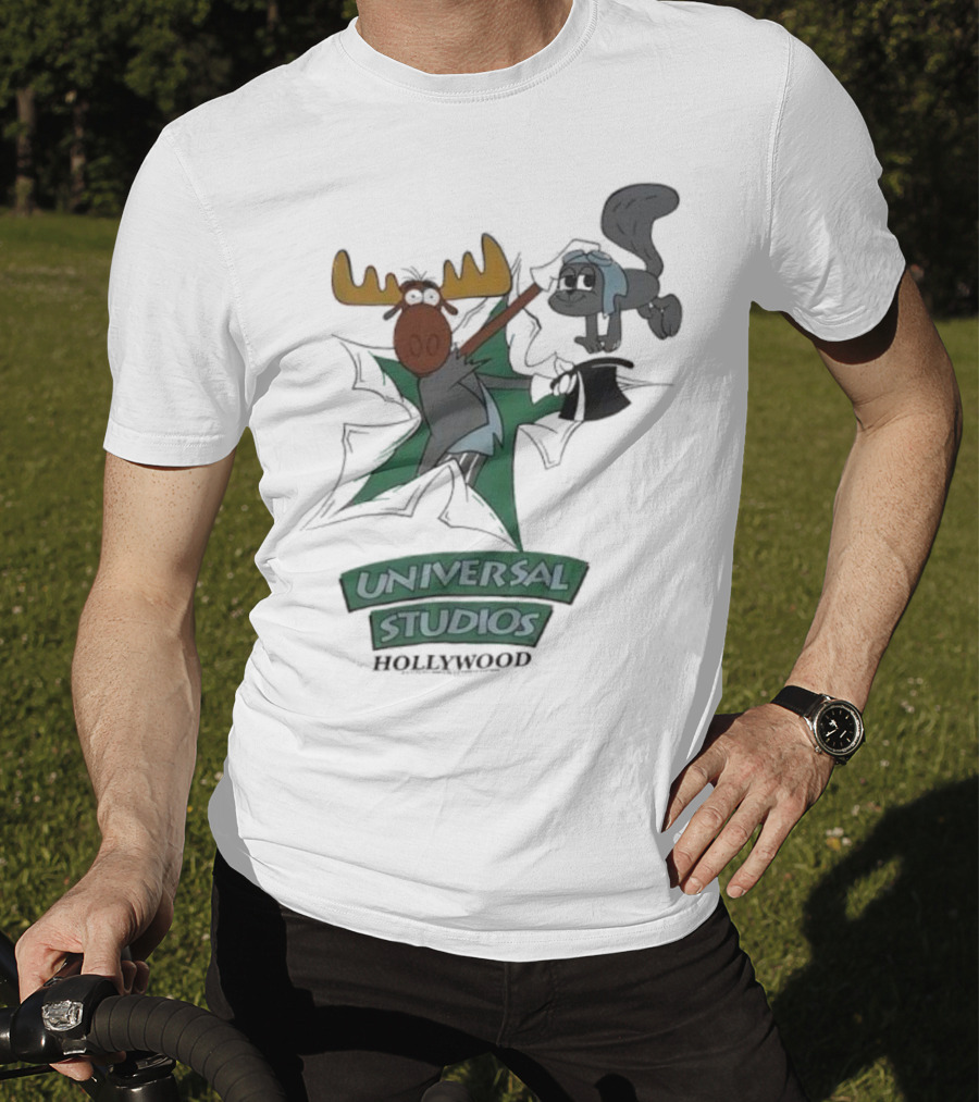 Universal Studios Hollywood Vintage 90s Moose And Squirrel Characters T-Shirt