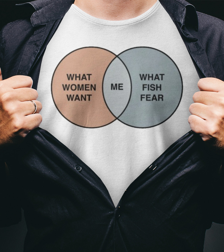 What Women Want Me What Fish Fear Venn Diagram Humor T-Shirt