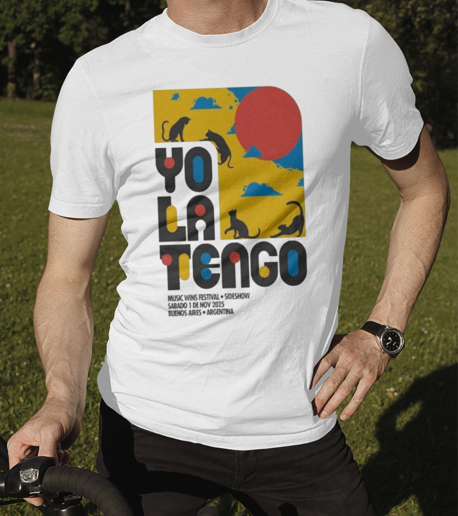 Yo La Tengo Cats And Sun Graphic 11.1.2025 Music Wins Festival Buenos Aires Argentina T-Shirt
