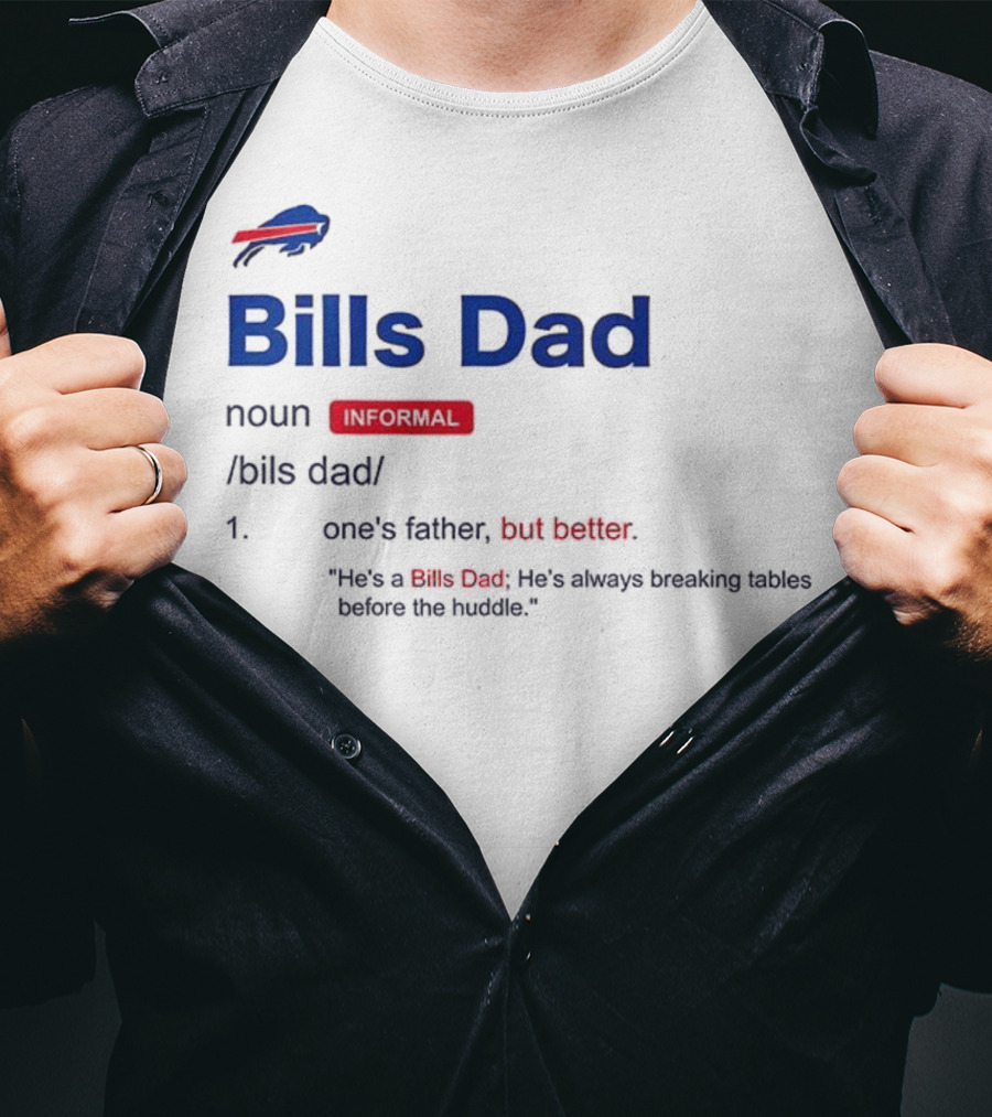 Buffalo Bills Dad Definition Noun Father's Humor Fan Quote T-Shirt