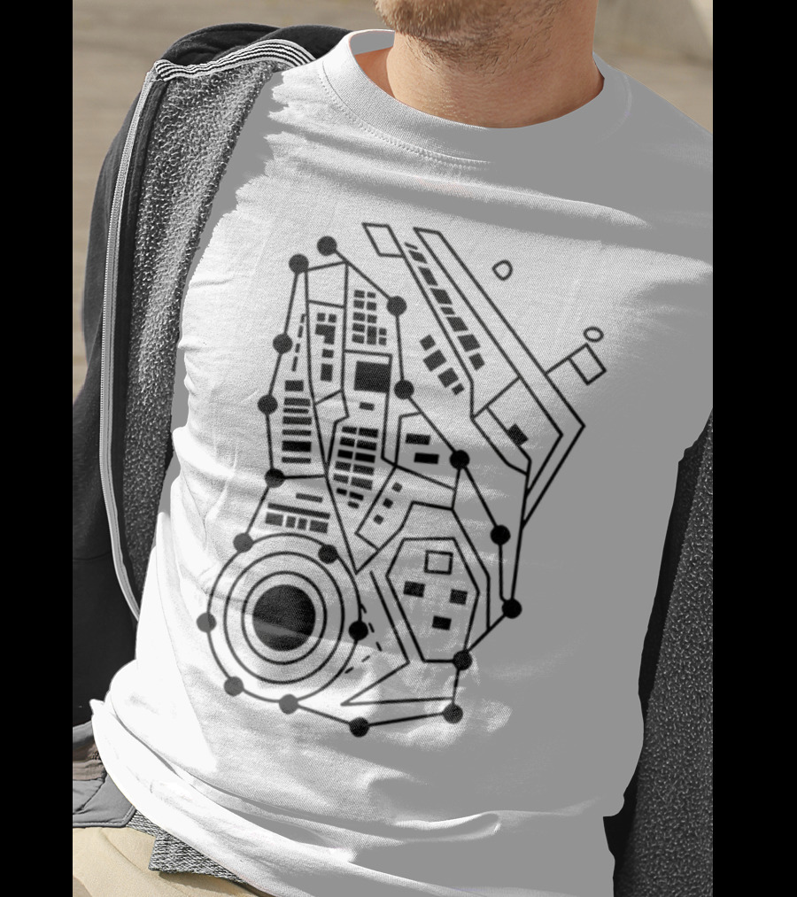 Circuit Board Pattern Tech-Inspired Circuitry T-Shirt