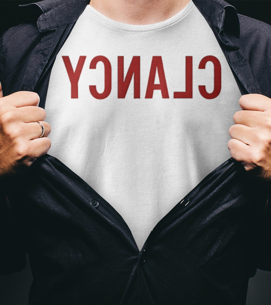 CLANCY Reverse Text Bold Red T-Shirt