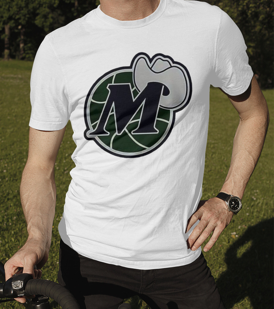 Dallas Mavericks M With Cowboy Hat And Basketball Icon T-Shirt