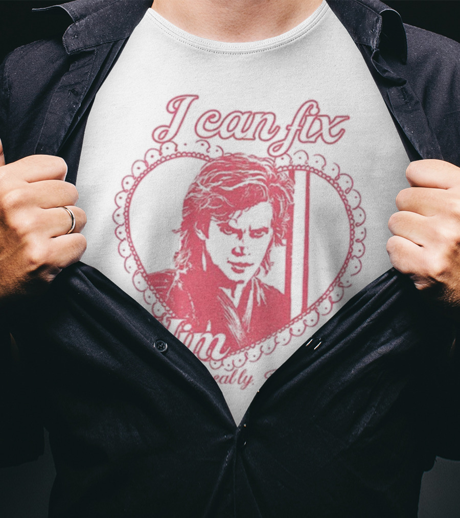 Coquette Anakin Skywalker I Can Fix Him Heart Design T-Shirt