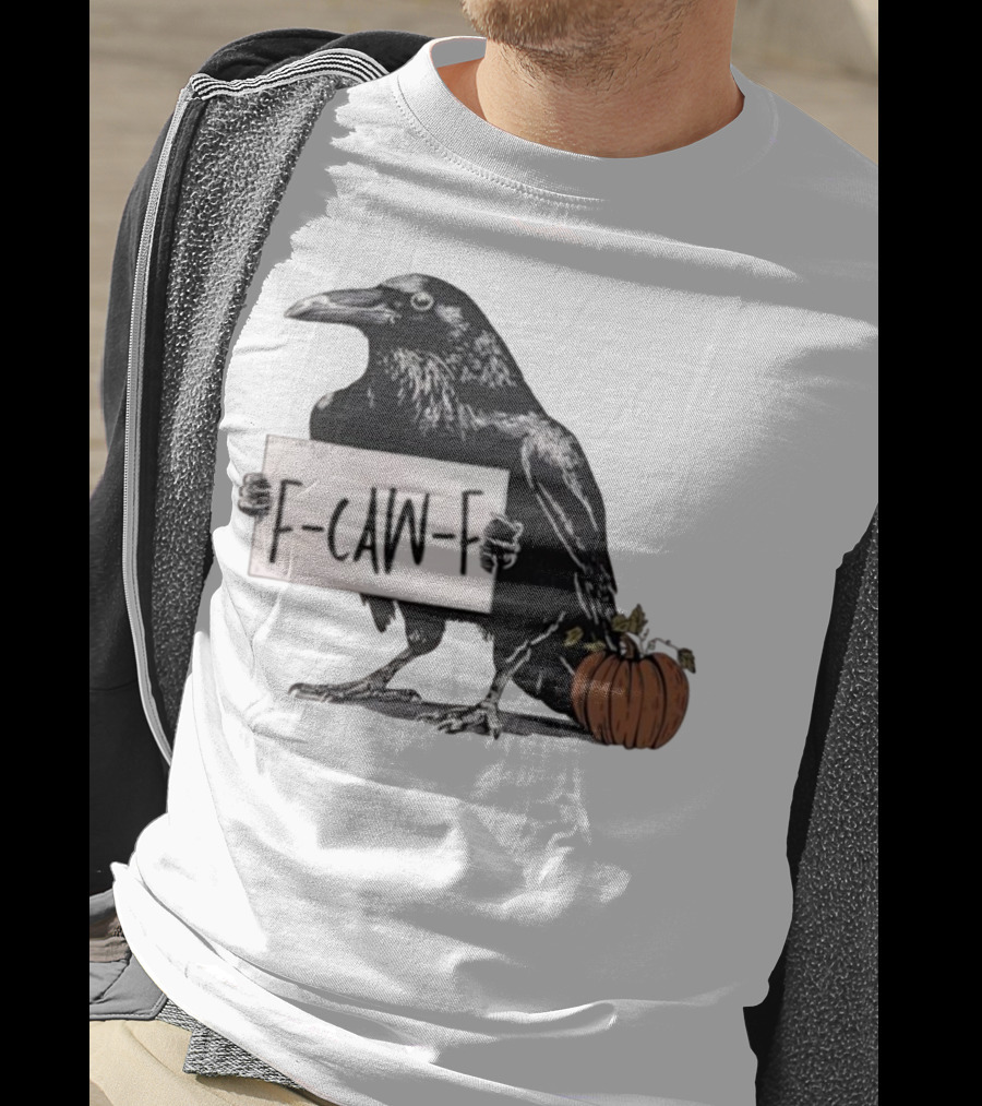 F Caw F Anti Fascism Crow Halloween Raven Pumpkin T-Shirt