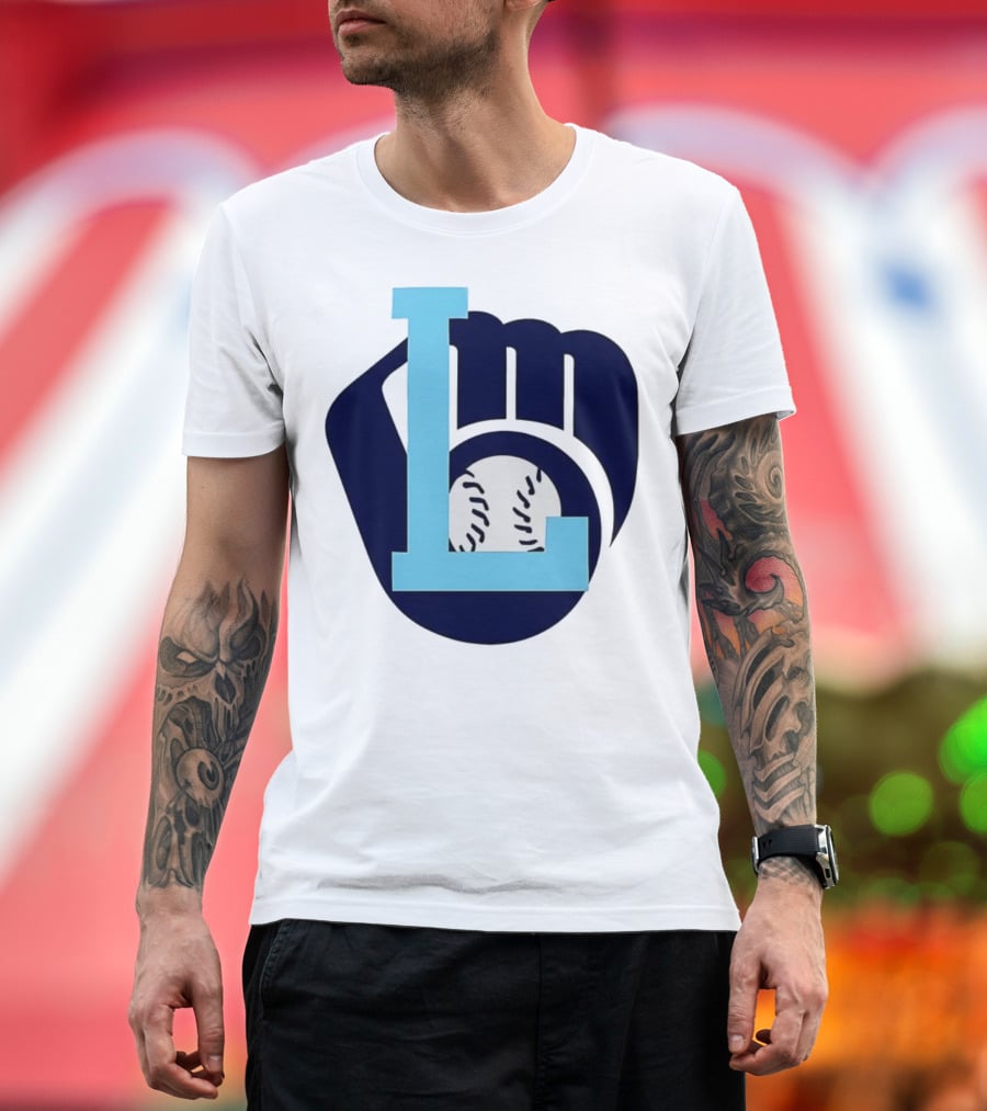 Milwaukee Brewers Baseball Glove L Monogram T-Shirt