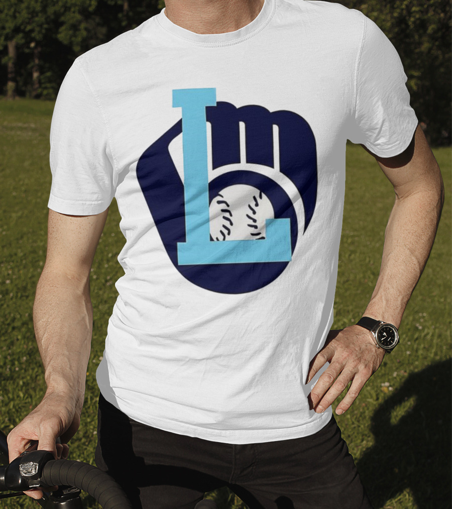 Milwaukee Brewers Baseball Glove L Monogram T-Shirt