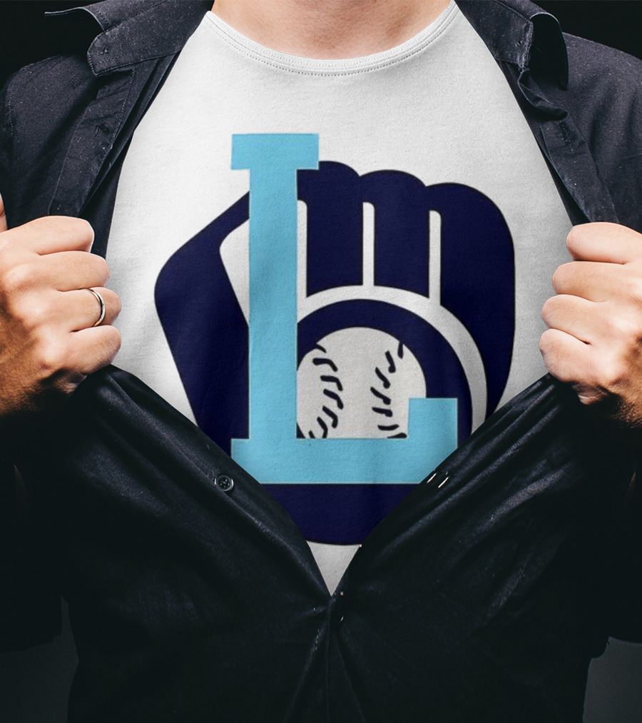 Milwaukee Brewers Baseball Glove L Monogram T-Shirt