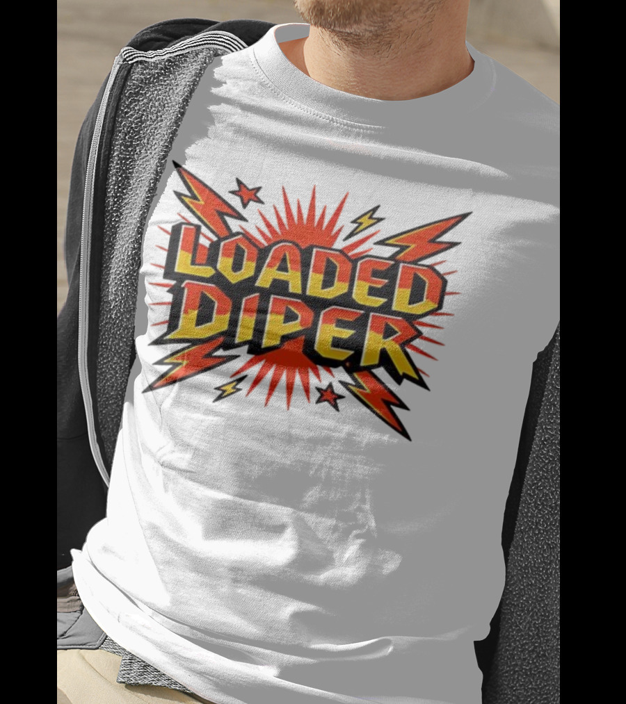 Loaded Diper Band Logo Comic Book Style Explosion Graphic T-Shirt