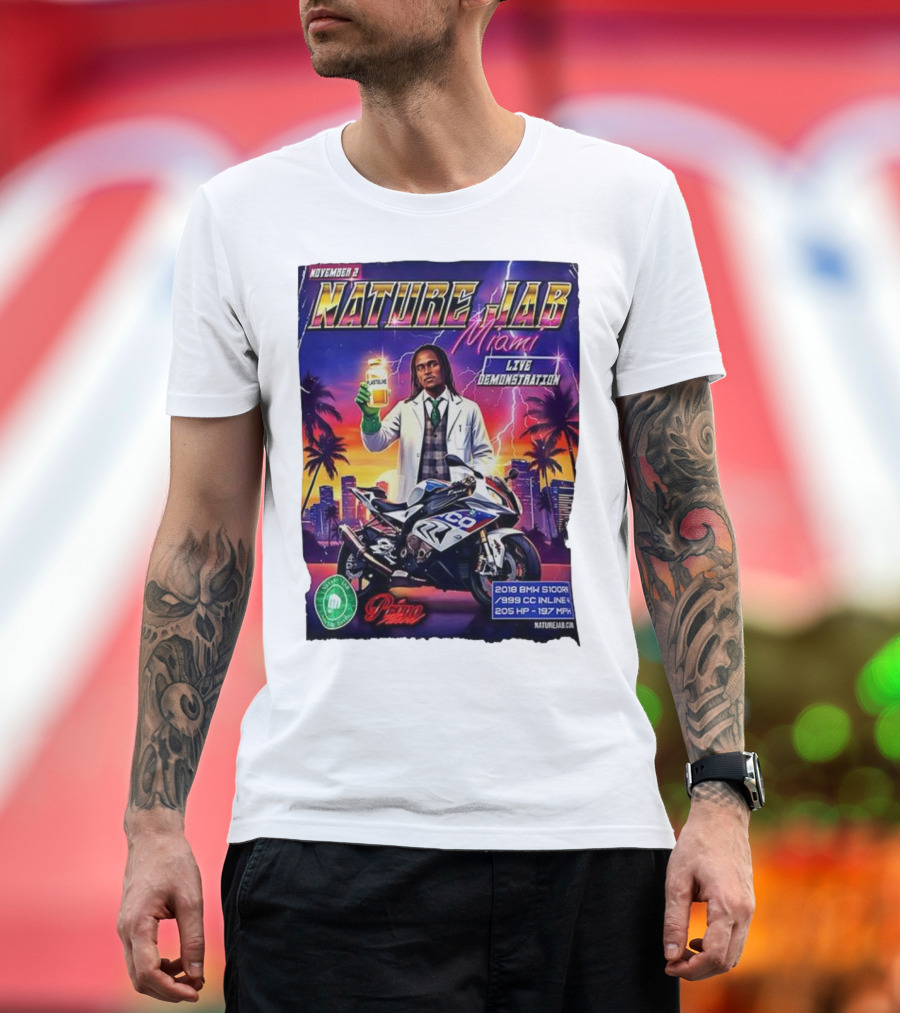 November 2 Naturejab Miami Live Demonstration Moto Performance 2018 BMW S1000R 999 CC Inline 4 205 HP 197 MPH T-Shirt