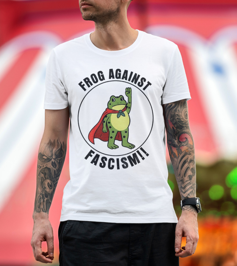 Portland Frog Hero Against Fascism Red Cape Power T-Shirt