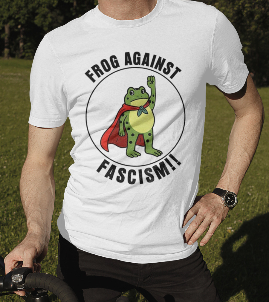 Portland Frog Hero Against Fascism Red Cape Power T-Shirt