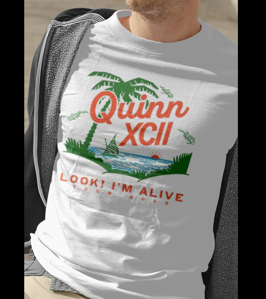 Quinn XCII Look! I’m Alive Tour 2025 Palm Trees Sunset Lake Scene T-Shirt
