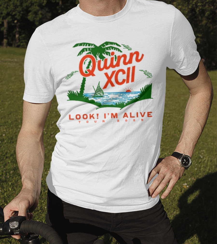 Quinn XCII Look! I’m Alive Tour 2025 Palm Trees Sunset Lake Scene T-Shirt