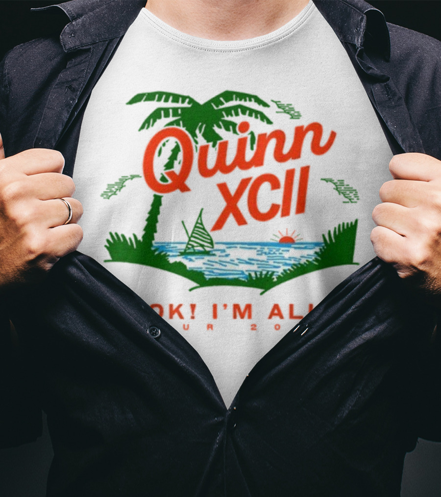 Quinn XCII Look! I’m Alive Tour 2025 Palm Trees Sunset Lake Scene T-Shirt