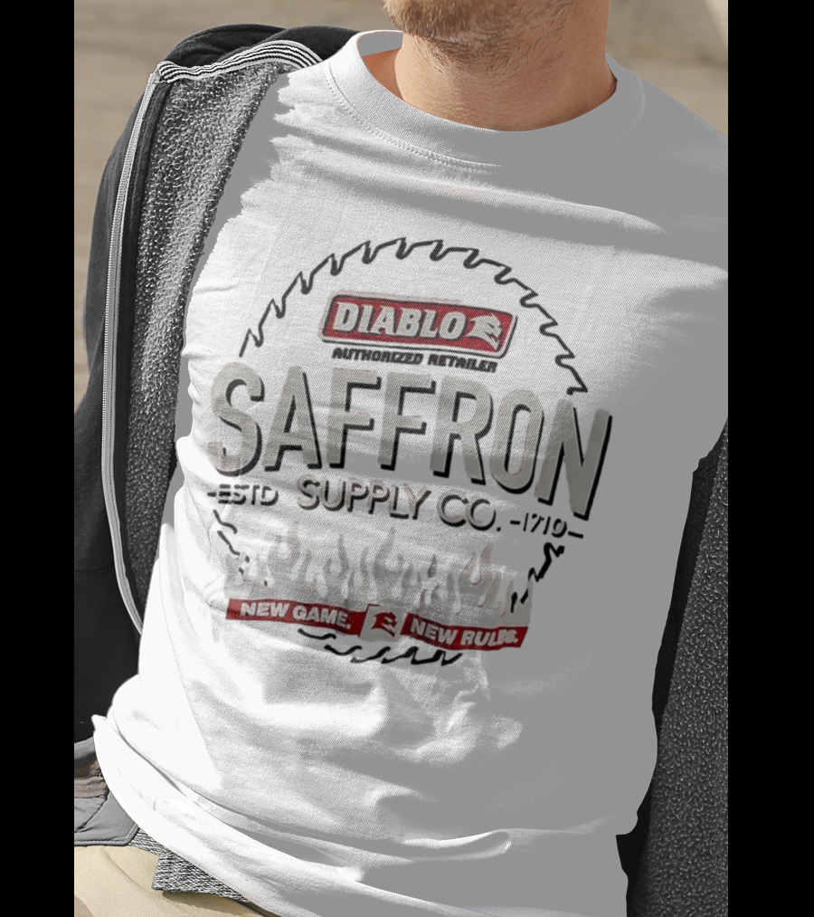 Diablo Authorized Dealer Saffron Supply Co New Game New Rules T-Shirt