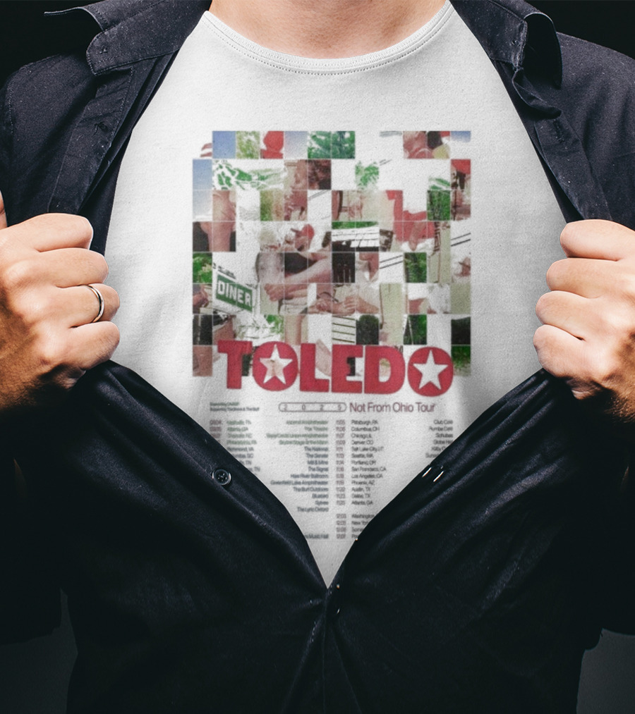 Toledo Not From Ohio Tour 2025 Dates City List Star Theme T-Shirt