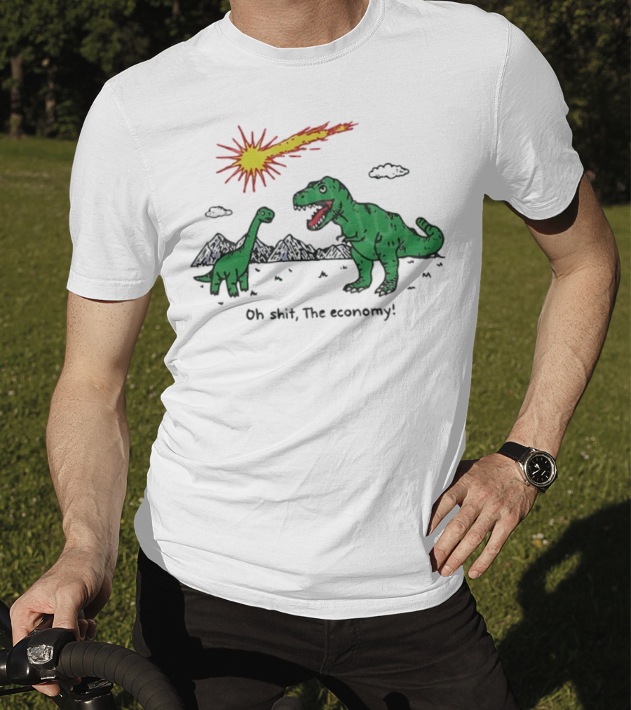 T-rex And Apatosaurus Meteor Impact Oh Shit The Economy T-Shirt