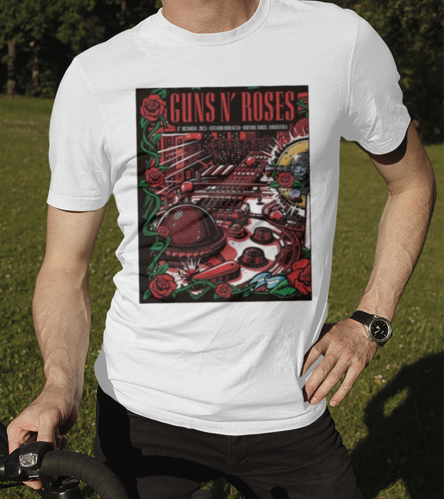 Guns N’ Roses Estadio Huracán 1st October 2025 Buenos Aires Argentina T-Shirt