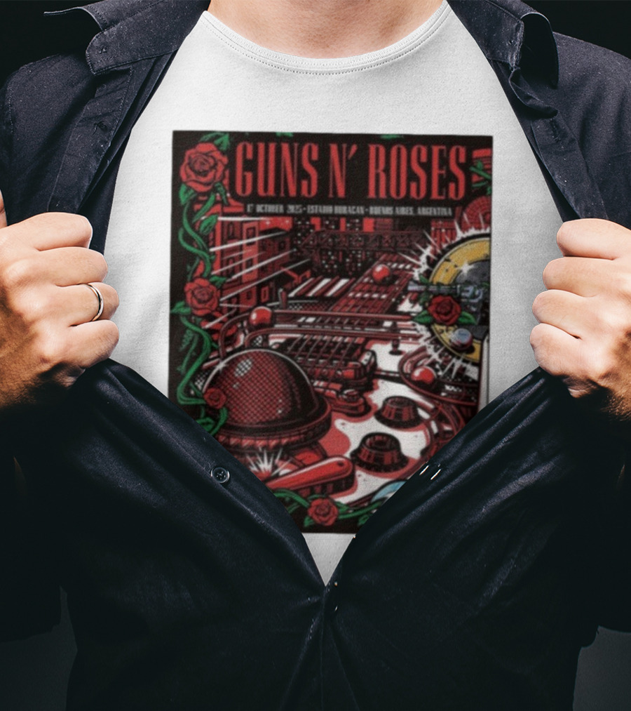 Guns N’ Roses Estadio Huracán 1st October 2025 Buenos Aires Argentina T-Shirt