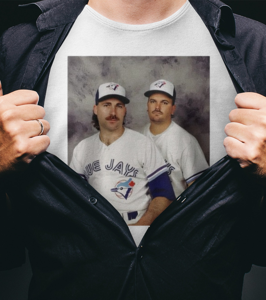 Retro Toronto Blue Jays Baseball Pitchers Dave Stieb David Wells Vintage Team Uniforms T-Shirt