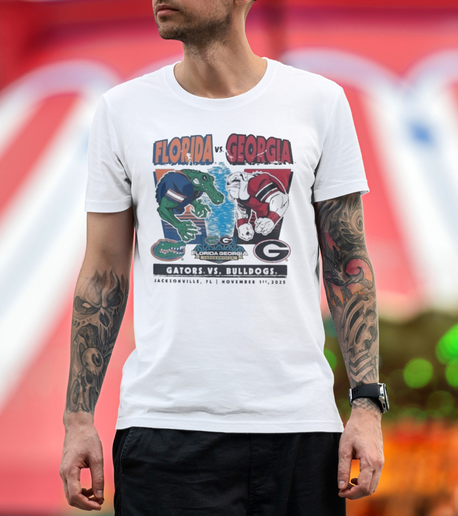 Florida Vs Georgia Gators Vs Bulldogs 2025 Jacksonville Matchup T-Shirt
