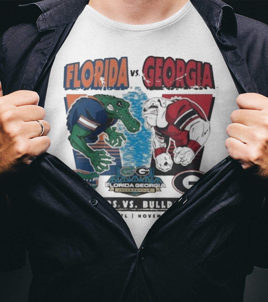 Florida Vs Georgia Gators Vs Bulldogs 2025 Jacksonville Matchup T-Shirt