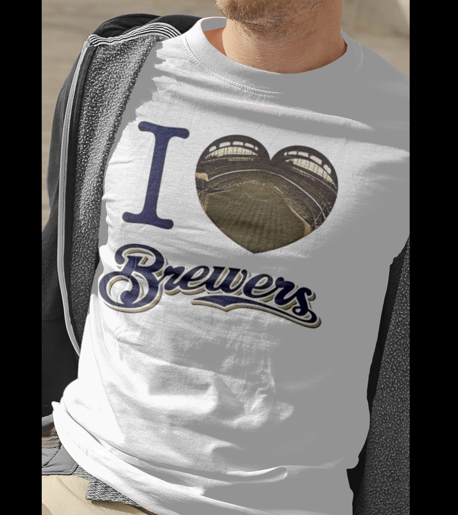 I Love Brewers Heart Stadium Milwaukee MLB T-Shirt