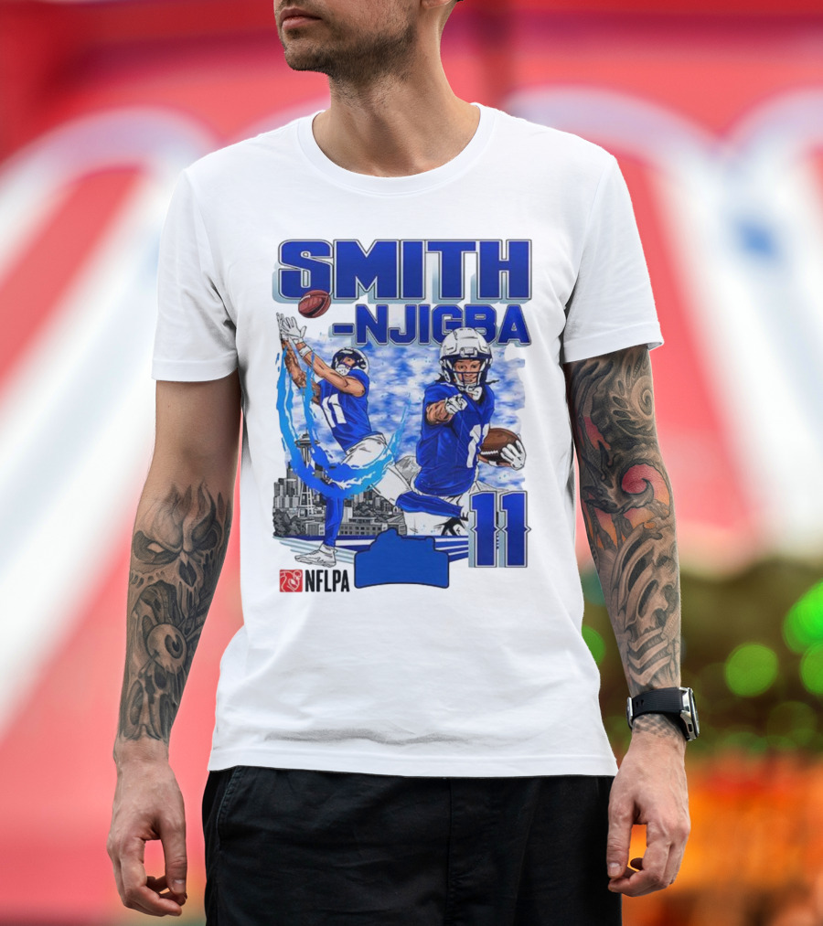 Seattle Seahawks Jaxon Smith-Njigba Skyline NFLPA 11 T-Shirt