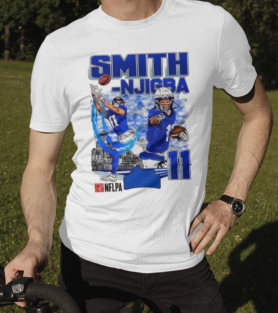 Seattle Seahawks Jaxon Smith-Njigba Skyline NFLPA 11 T-Shirt