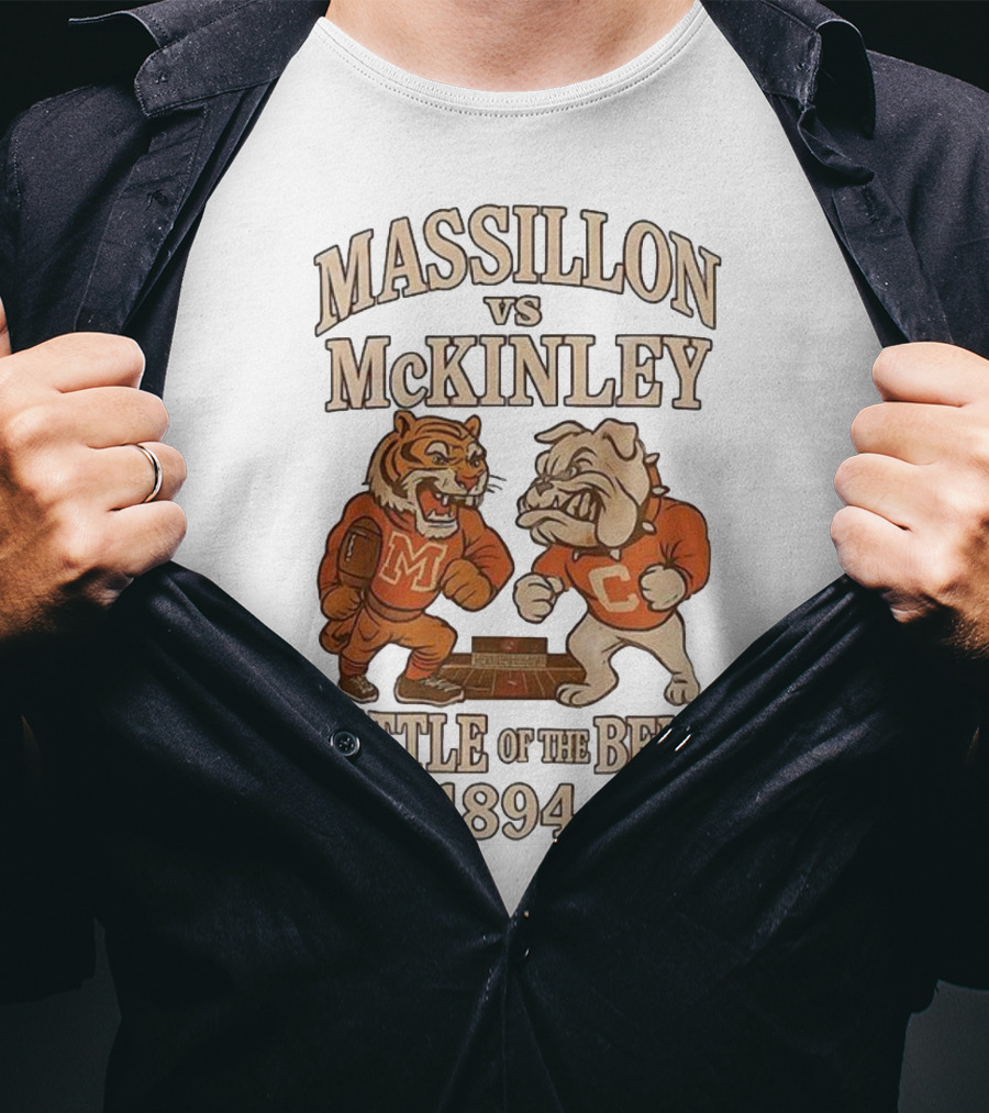 Massillon Vs McKinley Battle Of The Bell 1894 Tiger Vs Bulldog Rivalry T-Shirt